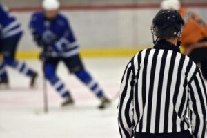 A referee on ice